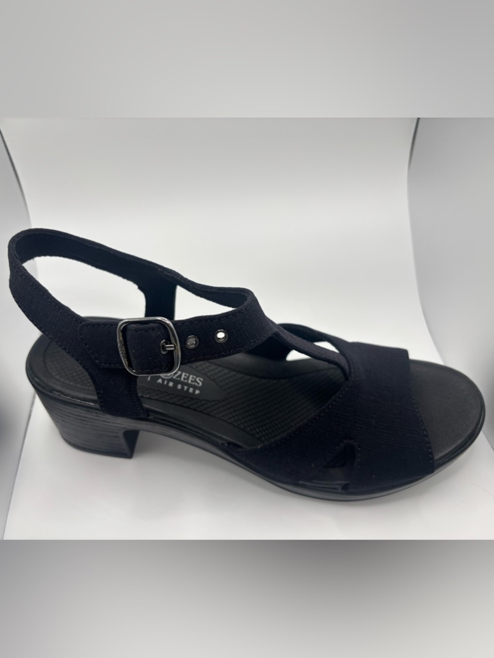 LifeStride Women's Everly Washable Block Heel Strappy Sandals 10M Black NWB
